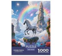 Puzzle White Horse 1000 Pezzi Per Adulti, Puzzle Con Floating Castle, Difficile Sfida, Regalo Per Adulti E Ragazzi 70x50cm/1000pcs