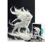 Puzzle White Lion per adulti,1000 pezzi,gioco stimolante per la mente,struttura ad incastro precisa,facile da imparare,divertimento per tutta la famiglia (38x52cm)