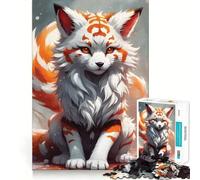 Puzzle White Sakura Kitsune da 1000 pezzi,gioco interattivo Think Boost,incastro perfetto,nessun pezzo che si stacca,sfida cerebrale per la casa (38x52cm)