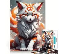 Puzzle White Sakura Kitsune per adulti,1000 pezzi,gioco di concentrazione,taglio di precisione,bordi lisci,divertente sfida per i momenti di attesa (38x26cm)