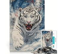 Puzzle "White Tiger Roar" da 1000 pezzi,gioco di concentrazione mentale,design a incastro preciso,sfida interattiva per il cervello,ideale per la casa (50x75cm)