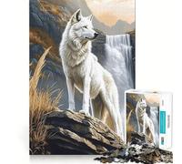 Puzzle White Wolf by Waterfall da 1000 pezzi,ideale per stimolare la concentrazione,con taglio laser per un incastro perfetto e un'attività divertente da fare insieme (50x75cm)