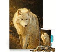Puzzle White Wolf da 1000 pezzi,gioco di concentrazione mentale,design a incastro preciso,sfida interattiva per il cervello,ideale per la casa (50x75cm)
