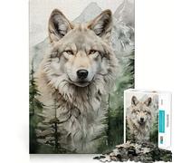 Puzzle White Wolf da 1000 pezzi,gioco di concentrazione mentale,taglio di precisione,bordi lisci,gioco significativo per costruire connessioni (38x52cm)