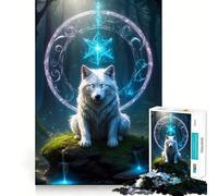 Puzzle White Wolf da 1000 pezzi,ideale per stimolare la concentrazione,con taglio laser per un incastro perfetto e un'attività divertente da fare insieme ai propri cari (38x26cm)