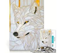 Puzzle White Wolf Gold Decor da 1000 pezzi,gioco cognitivo con superficie liscia e priva di sbavature,ideale per attività di gruppo rilassanti in casa (38x26cm)