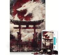 Puzzle White Wolf Spirit Gate per adulti,1000 pezzi,gioco di memoria e allenamento per la mente,taglio preciso,finitura di alta qualità,un modo coinvolgente per trascorrere il tempo libero (38x52cm)