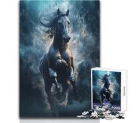 Puzzle Wild Black Nova Race Horse per adulti, 1000 pezzi, sfida mentale, gioco di apprendimento, sorpresa premurosa per le celebrazioni, dimensioni 38x26cm
