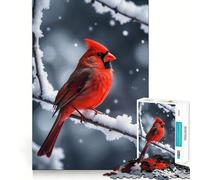 Puzzle Winter Cardinal da 1000 pezzi per ragazzi,gioco di memoria e concentrazione,taglio di qualità professionale,attività rilassante di gruppo al chiuso (50x75cm)