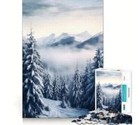 Puzzle Winter Pines Bliss da 1000 pezzi,divertente da giocare,senza sbavature,con pezzi ben tagliati,portatile e adatto ai viaggi (38x52cm)