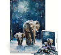 Puzzle Winters Gentle Giants da 1000 pezzi per adulti, stimolante cognitivo, evasione consapevole, blocco stretto, regalo per le vacanze (38x26cm)