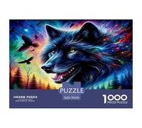 Puzzle Wolf Con 1000 Pezzi Per Adulti,Cosmic Iridescent Forest Gioco Diabilità Impossibile Puzzle Arte Gioco Intellettivo Familiare Regalo Per Amore E Amico 70x50cm/1000pcs