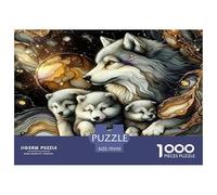 Puzzle Wolf Con 1000 Pezzi Per Adulti,Fantasy Starry Sky Gioco Diabilità Impossibile Giochi Rilassamento E Intelligenza Regalo Per Amore E Amico 70x50cm/1000pcs