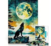 Puzzle Wolf Double Exposure da 1000 pezzi per ragazzi,gioco di abilità mentale,taglio laser per un incastro perfetto,rilassante attività di gruppo al chiuso (50x75cm)