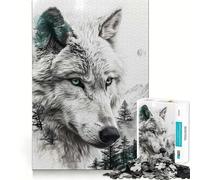 Puzzle Wolf Double Exposure da 1000 pezzi per ragazzi,stimolante per le capacità cognitive,divertente,con incastro sicuro e senza pezzi che si staccano,un modo coinvolgente per passare il tempo libero