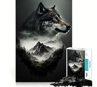 Puzzle Wolf Double Exposure da 1000 pezzi per ragazzi,stimolante per le capacità cognitive,divertente,con incastro sicuro e senza pezzi che si staccano,un modo coinvolgente per passare il tempo libero