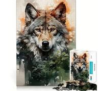 Puzzle Wolf Folk da 1000 pezzi per adulti,esercizio mentale,taglio di precisione,bordi lisci,rilassante attività di gruppo al chiuso (50x75cm)