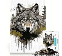 Puzzle Wolf Paint da 1000 pezzi per ragazzi,stimolante per le capacità cognitive,divertente,con incastro sicuro e senza pezzi che si staccano,un modo coinvolgente per passare il tempo libero (50x75cm)
