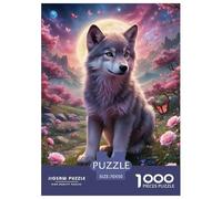 Puzzle Wolf Pup 1000 Pezzi Per Adulti, Puzzles Con Rose Bush, Gioco Divertente E Istruttivo, Regalo Per Adulti E Ragazzi 70x50cm/1000pcs