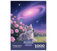 Puzzle Wolf Pup 1000 Pezzi Per Adulti, Puzzles Con Rose Bush, Gioco Divertente E Istruttivo, Regalo Per Adulti E Ragazzi 70x50cm/1000pcs
