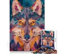 Puzzle Wolf Retro in vetro dorato da 1000 pezzi per ragazzi, stimolante per la logica e il divertimento, ideale per il tempo libero, con intagli precisi e un regalo speciale (50x75cm)