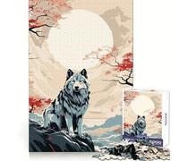 Puzzle Wolf Retro Japan Vibes per adolescenti, 1000 pezzi per concentrazione, relax e svago, ad incastro perfetto, il miglior regalo (50x75cm)