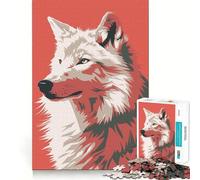 Puzzle Wolf Retro Minimal da 1000 pezzi per adolescenti,gioco di memoria e concentrazione,taglio di qualità professionale,attività rilassante di gruppo al chiuso (50x75cm)