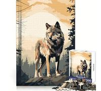 Puzzle Wolf Retro Minimal da 1000 pezzi per adulti, con motivi che richiamano la potenza, la luce, il divertimento e i bordi precisi Regalo significativo (38x26cm)