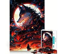 Puzzle "Wolf Spirit and Girl" per adolescenti,1000 pezzi,gioco di abilità mentale,taglio laser per un incastro perfetto,momento di tranquillità,esercizio mentale a casa (38x26cm)
