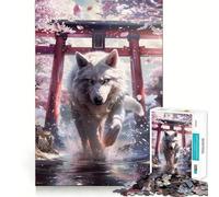 Puzzle Wolf Spirit Sakura Torii da 1000 pezzi,gioco di logica e pensiero creativo,taglio esperto,lavorazione artigianale,momento di tranquillità,esercizio mentale da fare a casa (50x75cm)