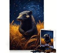 Puzzle "Wolverine in Golden Field Under Starly Sky" da 1000 pezzi Ideale per attività di allenamento, svago e relax Bordi definiti Un regalo perfetto (38x26cm)