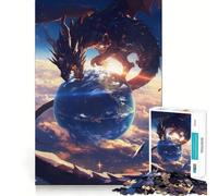 Puzzle World on Palm Dragon Anime da 1000 pezzi,divertente gioco mentale,design a incastro perfetto, riunioni di famiglia (38x26cm)