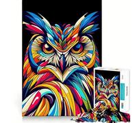 Puzzle Wpap a tema gufo, colorato e in stile pop art, per ragazzi, 1000 pezzi, gioco di logica e abilità, rilassante, con taglio preciso, regalo di Babbo Natale (38x26cm)