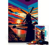 Puzzle Wpap Art Mollumi al tramonto da 1000 pezzi,gioco di logica divertente,design a incastro perfetto, riunioni di famiglia (38x52cm)
