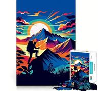 Puzzle Wpap con tramonto e arrampicata su roccia per adulti, 1000 pezzi, gioco per sviluppare le capacità cognitive, hobby tranquillo, design da assemblare, regalo per le vacanze (38x26cm)