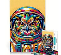 Puzzle Wpap Gufo Astronauta per Ragazzi, 1000 Pezzi, Stimola la Memoria, Gioco Interno, Assemblaggio Immagine, Regalo per le Vacanze (50x75cm)