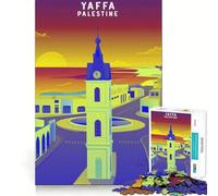 Puzzle Yaffa Palestine Clock Art da 1000 pezzi per adulti,gioco per migliorare la memoria,taglio di qualità professionale,attività di gruppo emozionante (38x26cm)