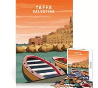 Puzzle Yaffa Palestine Skyline per adulti, 1000 pezzi, attività per lo sviluppo cognitivo e il tempo libero, pulito e divertente per Natale (50x75cm)