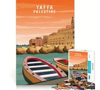 Puzzle Yaffa Palestine Skyline per adulti,1000 pezzi,gioco di concentrazione mentale,qualità premium,taglio laser,divertimento serale in famiglia (38x52cm)