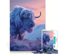 Puzzle Yak Aesthetic Sunset da 1000 pezzi,gioco cognitivo divertente,componenti robusti e ben definiti,ideale per momenti di tranquillità e allenamento mentale a casa (50x75cm)