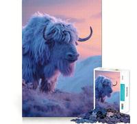 Puzzle Yak Aesthetic Sunset per adolescenti,1000 pezzi,gioco divertente per la mente,connessione pulita e senza interruzioni,un modo coinvolgente per passare il tempo libero (38x52cm)