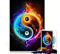 Puzzle Yin e Yang dei Quattro Elementi,1000 pezzi,gioco di logica,pezzi a incastro preciso,divertimento assicurato per tutta la famiglia (38x52cm)