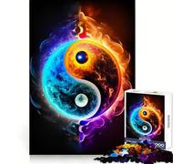 Puzzle Yin e Yang dei Quattro Elementi da 1000 pezzi per adolescenti, che evoca energia, svago e piacere, con incastri solidi, regalo memorabile (38x26cm)