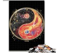 Puzzle Yin e Yang per adulti e adolescenti, puzzle, giocattoli di gioco stimolanti Ogni pezzo è unico Gioco stimolante e divertente per tutta la famiglia (26x38cm)