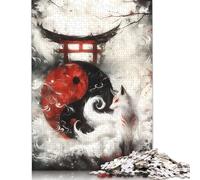 Puzzle Yin e Yang Torii Kitsune 1000 pezzi per adulti, giochi creativi, puzzle per adulti per ragazzi o ragazze, 1000 pezzi (75x50 cm)