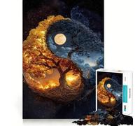 Puzzle Yin Yang Albero della Vita per adulti,1000 pezzi,gioco stimolante per la mente,taglio preciso,allineamento perfetto,attività per rafforzare i legami affettivi (38x26cm)