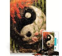 Puzzle Yin Yang Armonia da 1000 pezzi per adulti,divertente per allenare la mente,con componenti robusti e ben definiti,ideale per una pausa rilassante (38x26cm)