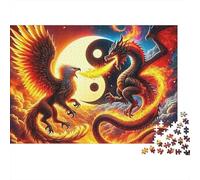 Puzzle Yin-yang Aurora Rainbow Harmony 1000 pezzi in robusto cartone antistress,attività di gruppo,intrattenimento al chiuso per famiglie,adulti,coppie,70x50cm/1000 pezzi