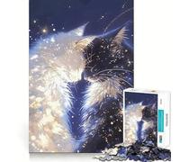 Puzzle Yin Yang con Gatti e Stelle,1000 pezzi,gioco di logica,pezzi a incastro preciso,divertimento in famiglia,attività serale (50x75cm)