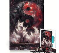 Puzzle Yin Yang con Volpe a Nove Code, 1000 pezzi, per adulti, gioco di logica, divertente da giocare insieme, bordo premium, regalo elegante (38x52cm)